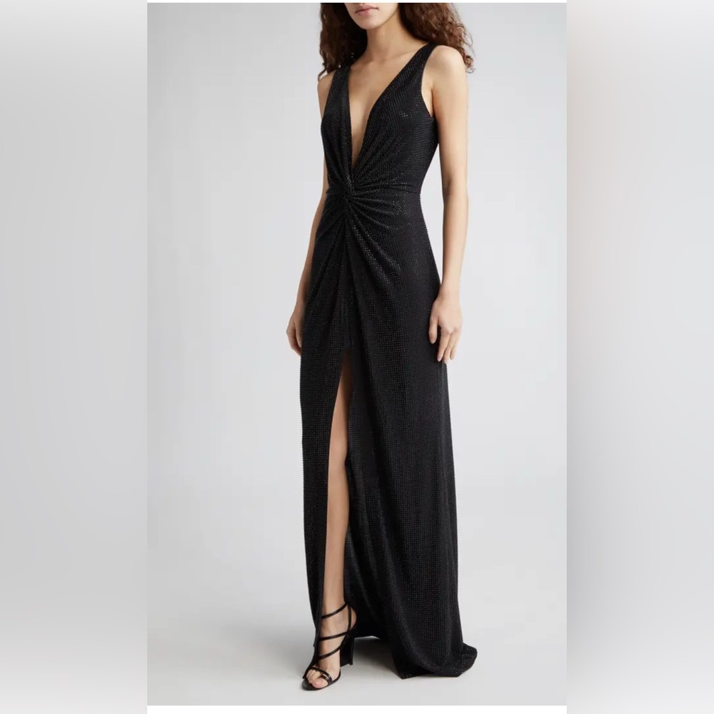 Rosalyn Studded Plunge Neck Gown